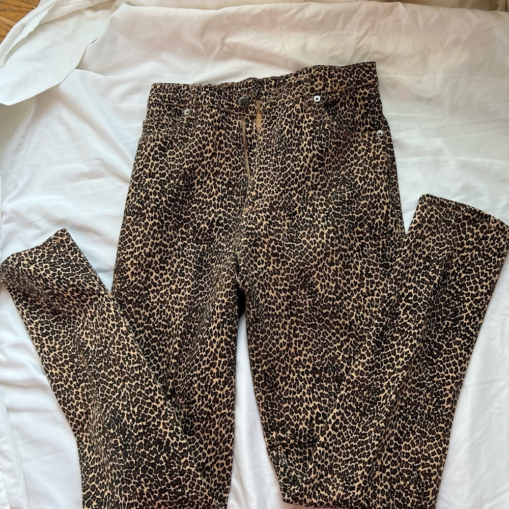 Leopard/ cheetah  skinny jeans sz 6 - Picture 2 of 2